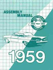 1959 Chevy Car Assembly Manual Biscayne Bel Air Impala El Camino 