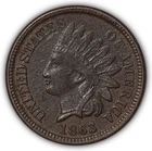 1863 Indian Head Cent Almost Uncirculated AU Coin, Corrosion #25823