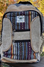 Himalayan Hemp Backpack Travel Handmade Hippie Hemp School Bag Multicoloured