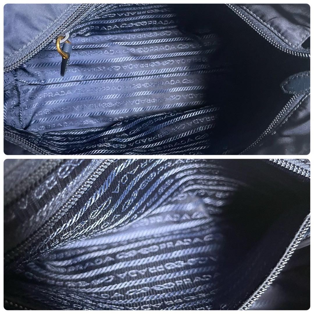 PRADA 1BA090 Quilted Nylon 2Way Bag Navy thumbnail 8