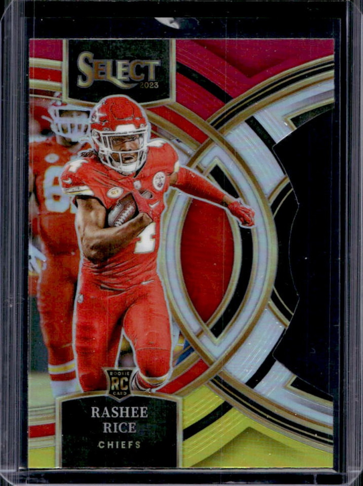 2023 Select Rashee Rice RC Red and Yellow Prizm Die Cut Premier Level #132