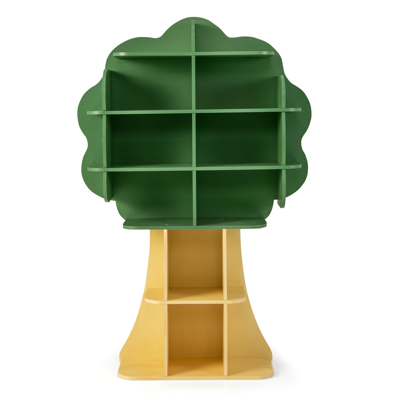 Tree Bookcase Kids 6-Tier Toy Storage Organizer with Open Storage Shelves