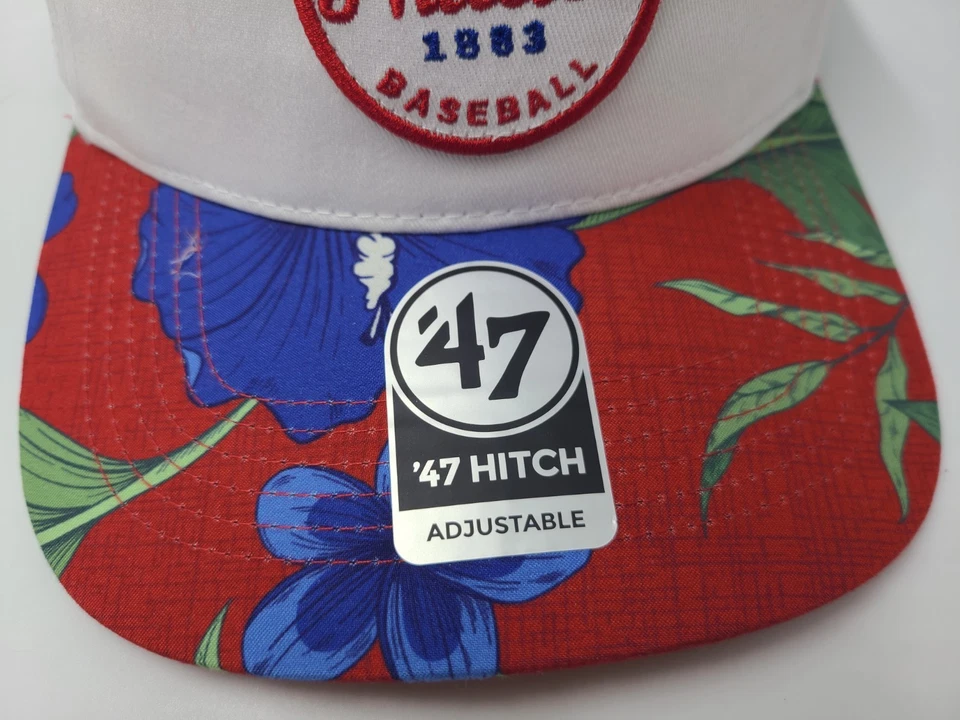 Philadelphia Phillies 47 Brand Hitch Bahama Floral Snapback Hat Cap MLB White - Image 3 of 4