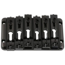 Deluxe 6-String Electric Bass Bridge with Adjustable Saddles Black