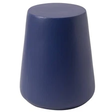 LeisureMod 14" Fiberstone Side Table Tapered Base Glint Series in Saphire Blue