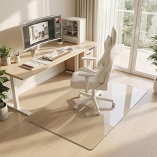 Tempered Glass Chair Mat for Hardwood Floor Heavy Duty Glass Office 32" x 48"