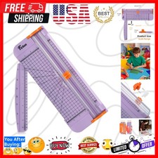 Purple A4 Paper Cutter, 12 Inch Titanium Straight Paper Trimmer with Side Rul...