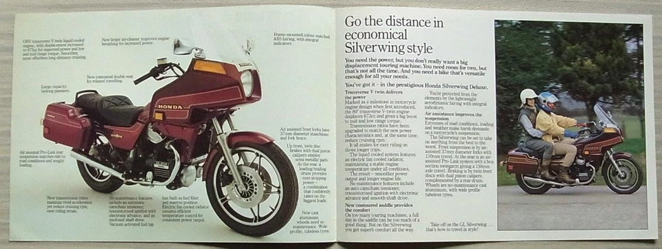 HONDA GL650D SILVER WING DELUXE MOTORCYCLE UK Sales Brochure c1984 #PB84012A - Image 2 of 2