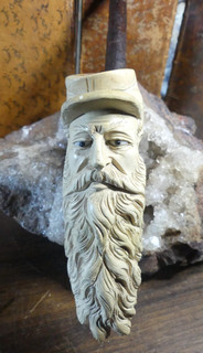 PIPE DE COLLECTION EN ECUME DE MER SCULPTEE soldat de 1870 avec longue barbe