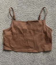 AERIE NWT SMALL Brown Bralette Bra Wireless Back Laces Lined Adjustable Strap