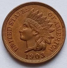 1903 Indian Head Cent Ch BU RB, Nice Grade Penny 1C coin