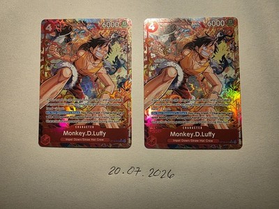 2x One Piece The Time of Battle Monkey.D.Luffy Alt Art OP16-015 (Very Clean)