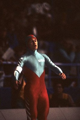 Winter Games USA Dan Jansen upset after falling during Men's 500M - Old Photo 2