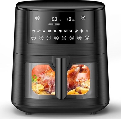 cookwise Airfryer 7,2L XXL Heißluftfritteuse 11in1 Vorheizen Warmhalten Schwarz