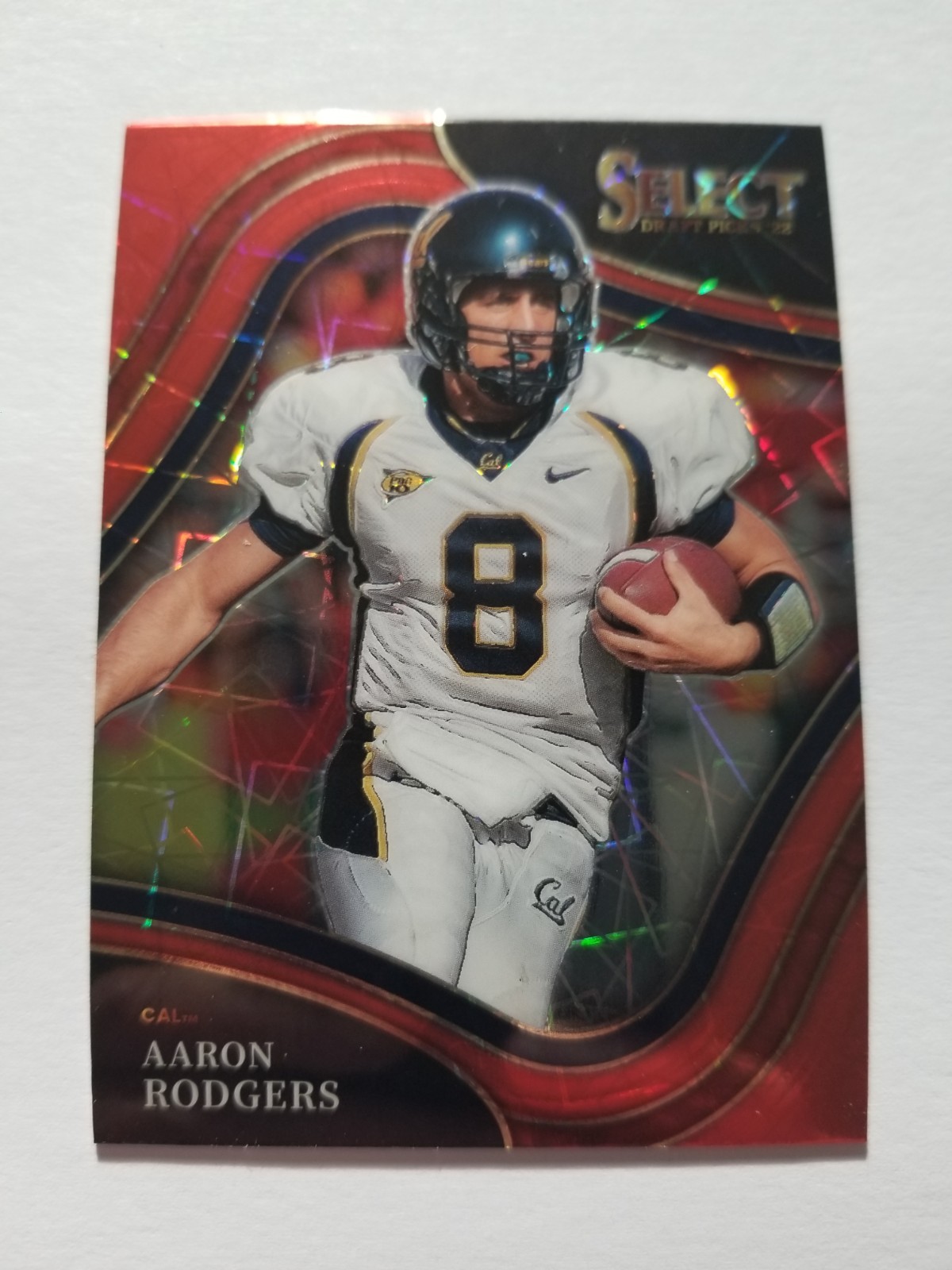 2022 Select Draft Picks Football Red Lazer Prizm Aaron Rodgers Field Level 126