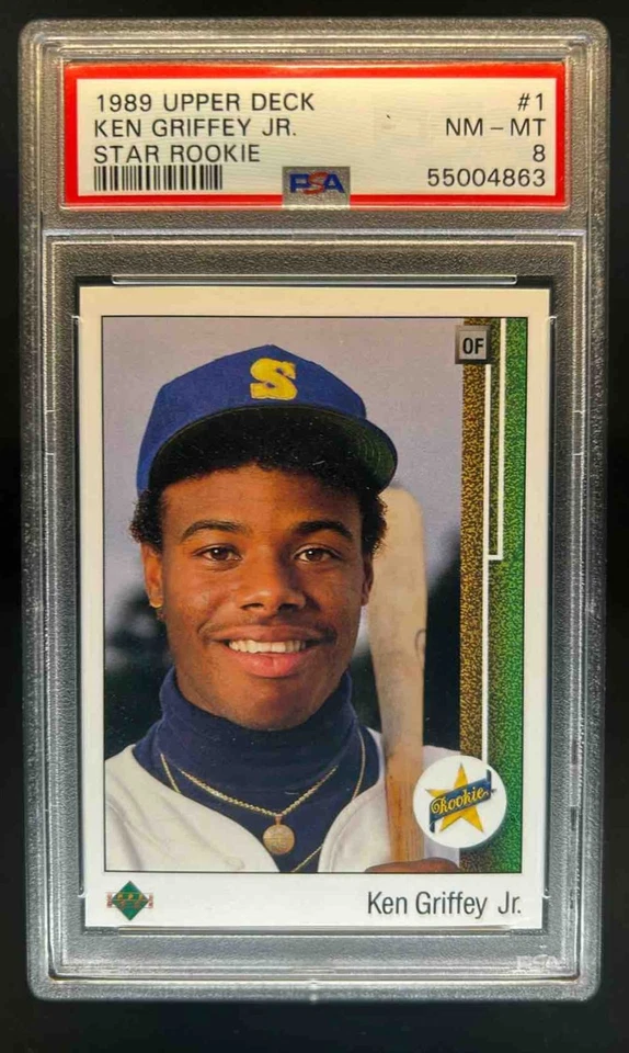 Ken Griffey Jr. Upper Deck 1989 Rookie RC #1 Mariners PSA 8