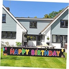 Happy Birthday Yard Sign Banner Backdrop, Extra Long 157 x 20 inch Outdoor