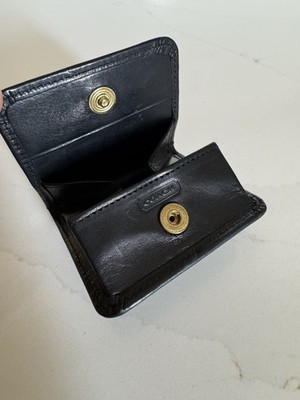 Vintage Coach Black Leather Origami Snap Coin Purse | eBay