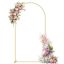 6.6FT Metal Arch Backdrop Stand, Gold Wedding Arch Frame, Balloon Arches Back...
