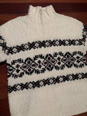 Jones New York Hand Knit Medium Mostly Cream Nubby Wool/cotton/acrylic/mohair