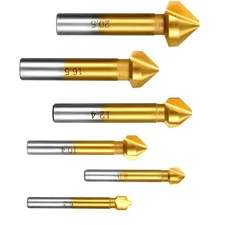 6x Durable 90 Degree HSS Chamfer Cutter Bit Chamfering Countersink Drill Parts