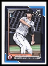 2024 Bowman Draft Blue Border #BD-7 Ethan Schiefelbein #/150 Tigers RC SP