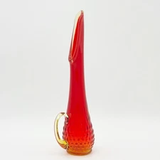 Kanawha Hobnail Amberina Stretch Pitcher 15"