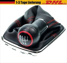 Schaltknauf mit Schaltsack für VW Golf 4 1J Bora Rot 5 Gang Chrom Rahmen 23mm
