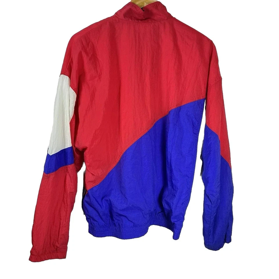 NIKE Vintage Cortavientos Chaqueta Roja Traje de Pista Hip-Hop Cremallera Rojo Raro Usado en Excelente Condición M Foto 2 de 4