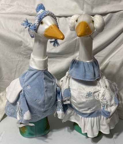 2 Sets Winter Porch Goose Outfits Only for 23” Goose. Ice Skaters W/skates