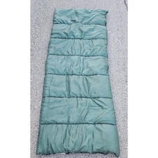 Large Green & Cream Fleece Adult Zipper Camping Sleeping Bag