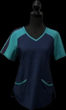 Cherokee Infinity Navy Blue NYPS Small Scrub Top