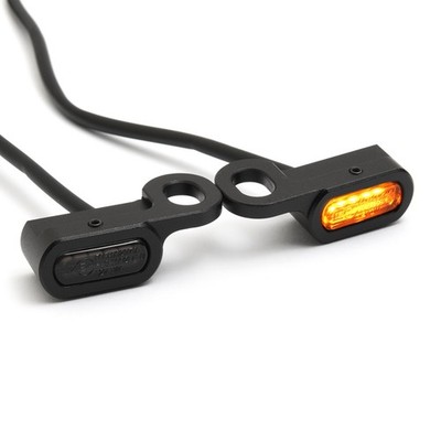 Mini LED Blinker Lenkerarmatur f. Harley Softail Slim Fat Boy S VRSC/FLH schwarz