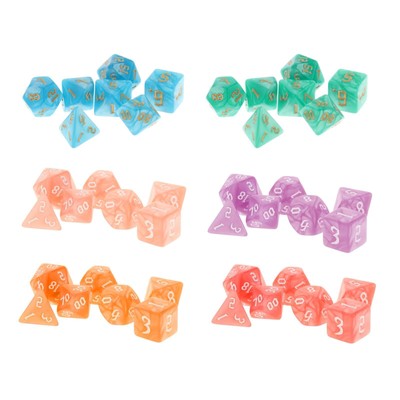 Acryl polyedrische Würfel verschiedene Zahlen graviert facettenreich lustig Puzzle