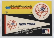 1986 Fleer New York Yankees Pennant Honus Wagner HOF 10ou