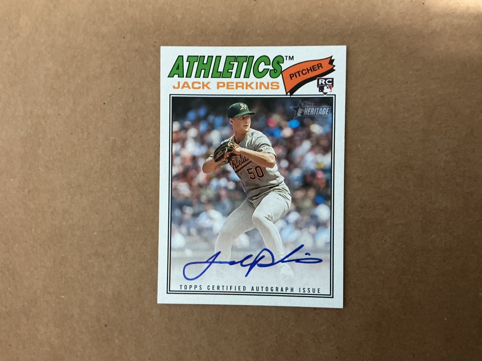 2026 Topps Heritage Jack Perkins RC Real One On-Card Auto #ROA-JP Athletics