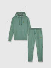 Lyle And Scott Fly Fleece Hoodie/Pant Tracksuit Set Silver Pine