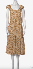 THE GREAT. Pink Whipstitched Plumeria Cotton Maxi Dress Cottagecore Size 0