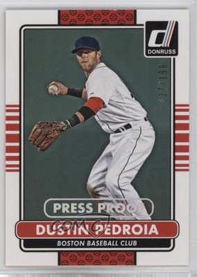 2015 Panini Donruss Press Proof Silver 137/199 Dustin Pedroia #60 1cx3
