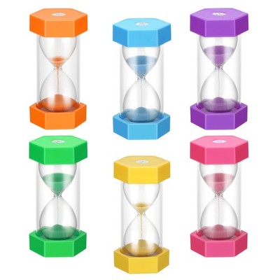 6x Sanduhren Set Zahnputzuhr Eieruhr Zeitmesser Lernuhr Kinder Sanduhr 1-30min 