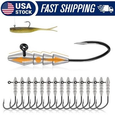 15PCS Dovesun Hover Rig Jig Head 1/16oz   Perfect Gliding Action for Bass