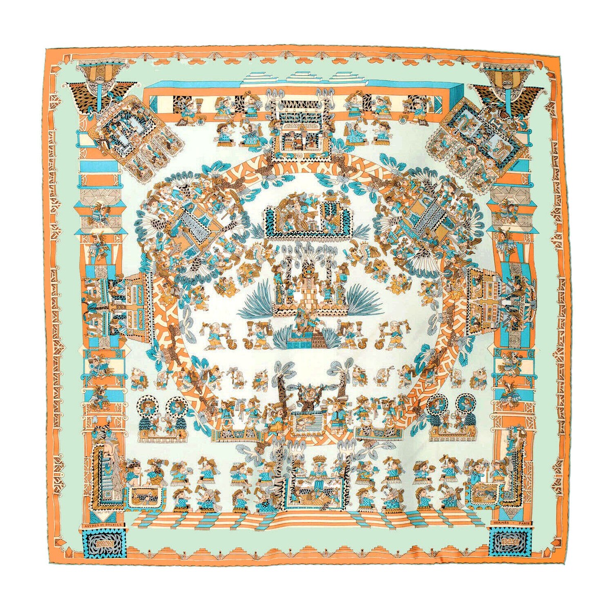 Hermes Scarf Astres et Soleils Marvelous in Box 1994 Vintage by