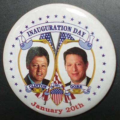 1996 Inauguration Day CLINTON/GORE pin back button 2 1/4