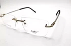 Zellini Lunettes 16082 C1 Gold Titanium Rimless Eyeglasses Frames 57-18-140