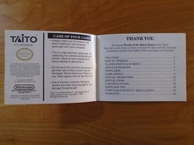 Wrath of the Black Manta Nintendo NES Manual Only