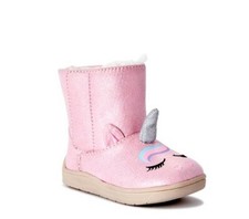 Baby Girls CUTE Lined Faux Shearling Unicorn Boots Size 4 BRAND NEW W TAGS