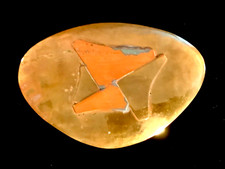 Vintage Solid Brass  Copper Abstract Brutalist unsigned Belt Buckle 1970s ooak