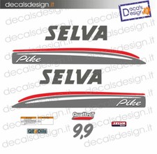 Adesivi motore marino fuoribordo selva Pike 9,9 cv bianco  barca stickers