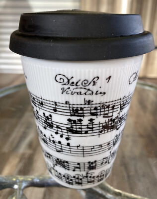 Music Mug Konitz 16 oz Porcelain Coffee Cup Vivaldi Sonata in C Minor Ceramic