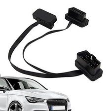 30CM OBD2 Splitter Extension Y Cable 16 Pin Male to Double Female Adapter Black